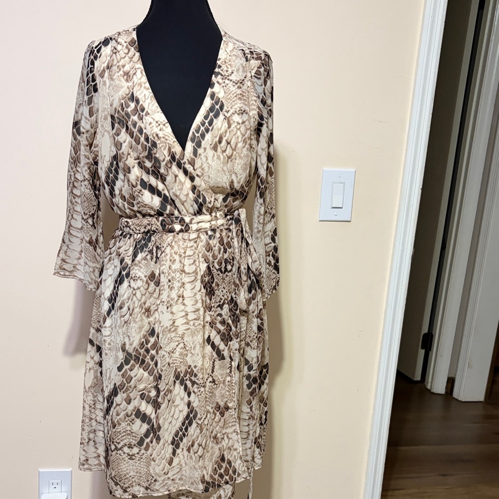 Stetson Snake Print Long Sleeve Dress